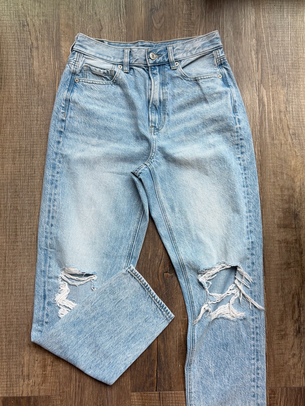 Light Blue Women's Ripped High-Rise Jeans